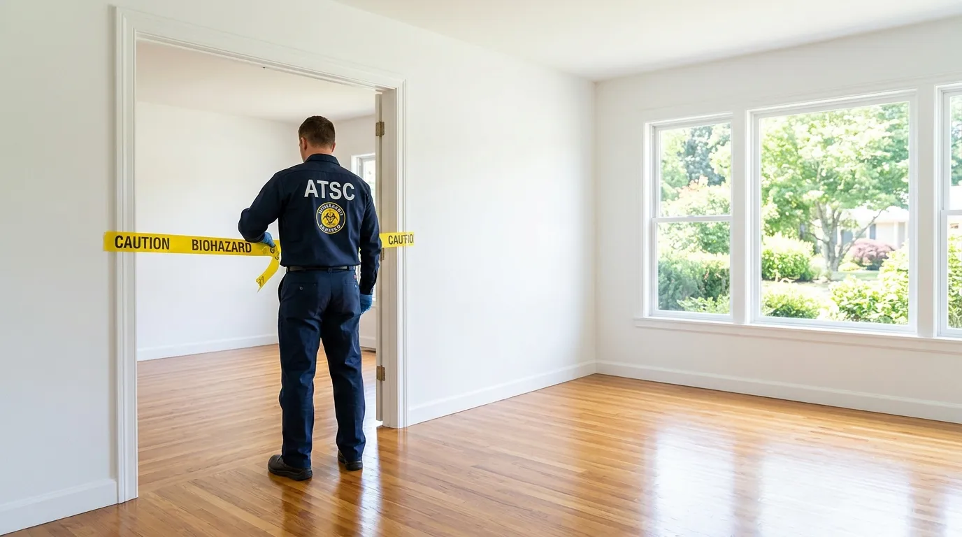 Certified biohazard cleanup crew performing Decomposition Cleanup in West Hollywood